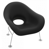 Qeeboo - Pupa Armchair Powder Coat Outdoor - Nero - Sedia Qeeboo by Andrea Branzi - Arredamento - Casa