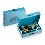 Villa Sandi - Valigetta Blu - Gift Box con 3 Bottiglie e 3 Stopper - Vino Spumante di Qualità - Prosecco e Spumanti