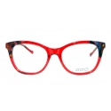 No Logo Eyewear - NOL30175 - Transparent Red with Red and Blue Gluing - Eyeglasses