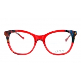 No Logo Eyewear - NOL30175 - Transparent Red with Red and Blue Gluing - Eyeglasses