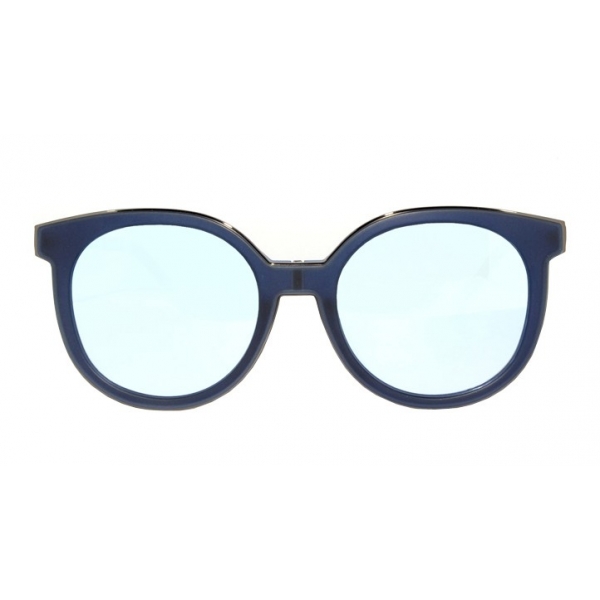 No Logo Eyewear - NOL30151 Sun - Blue Semi Transparent Opaque and Polished Rifle Barrel - Sunglasses