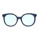 No Logo Eyewear - NOL30151 Sun - Blue Semi Transparent Opaque and Polished Rifle Barrel - Sunglasses