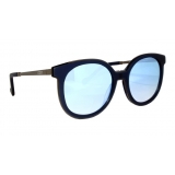 No Logo Eyewear - NOL30151 Sun - Blue Semi Transparent Opaque and Polished Rifle Barrel - Sunglasses