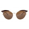 No Logo Eyewear - NOL17002 Sun - Marrone Scuro Trasparente e Oro Lucido - Occhiali da Sole