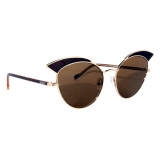 No Logo Eyewear - NOL17002 Sun - Transparent Dark Brown and Glossy Gold - Sunglasses