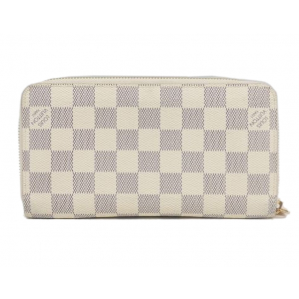 LV White Checker 2 Sided Wallet w/ Zipper