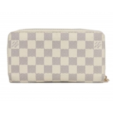 Louis Vuitton Vintage - Damier Azur Zippy Wallet - White Ivory Blue - Damier Leather Handbag - Luxury High Quality