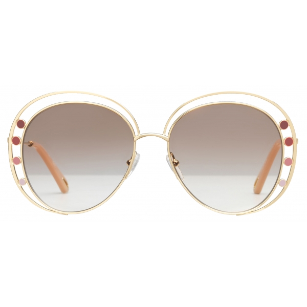 Chloé - Delilah Metal Aviator Sunglasses for Women - Gold Brown - Chloé Eyewear