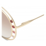 Chloé - Occhiali da Sole da Donna Aviatore Delilah in Metallo - Oro Marrone - Chloé Eyewear
