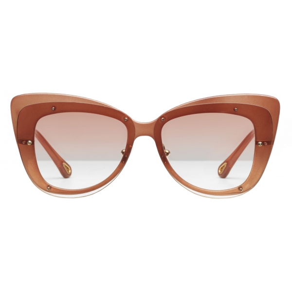 Chloé - Occhiali da Sole Cat-Eye Dree in Nylon e Metallo - Oro Terracotta - Chloé Eyewear