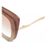 Chloé - Cat-Eye Dree Sunglasses in Nylon and Metal - Gold Terracotta - Chloé Eyewear
