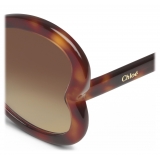 Chloé - Occhiali da Sole a Forma di Cuore Bonnie in Acetato - Havana Marrone - Chloé Eyewear