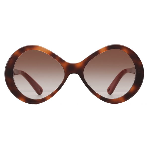 Chloé - Occhiali da Sole a Forma di Infinito Bonnie in Acetato - Havana Marrone - Chloé Eyewear