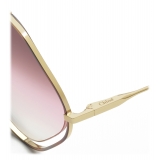 Chloé - Occhiali da Sole a Forma di Rombo Poppy in Metallo - Havana Oro Rosa - Chloé Eyewear