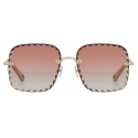 Chloé - Occhiali da Sole Squadrati Rosie in Metallo - Oro Coral - Chloé Eyewear
