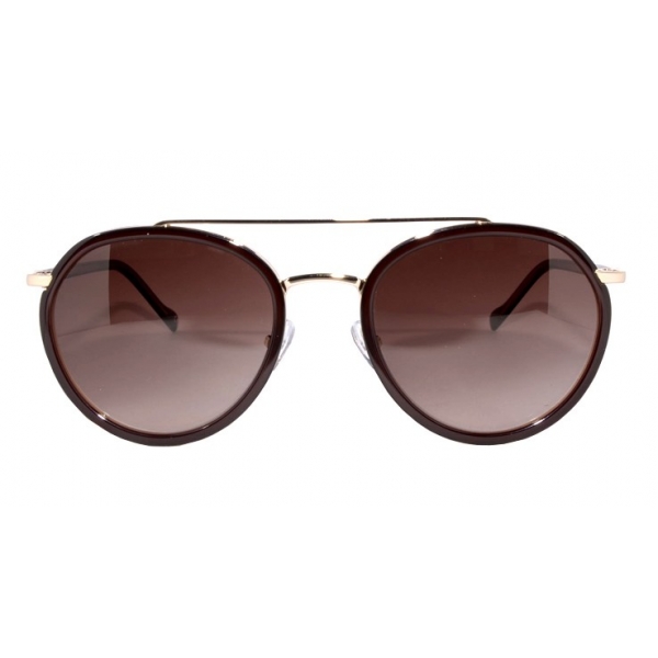 No Logo Eyewear - NOL09954 Sun - Dark Brown Transparent and Glossy Gold - Sunglasses