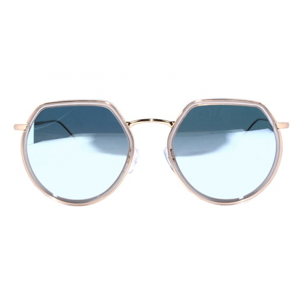 No Logo Eyewear - NOL09950 Sun - Glossy Transparent Grey and Gold - Sunglasses