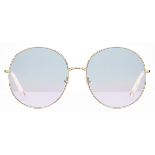 Chloé - Eliz Round Metal Sunglasses - Gold Azure Lilac - Chloé Eyewear