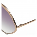 Chloé - Dani Diamond-Shaped Sunglasses in Metal - Peach Purple - Chloé Eyewear