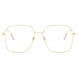 Chloé - Palma Rectangular Eyeglasses in Metal - Gold - Chloé Eyewear