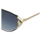 Chloé - Cat-Eye Curtis Sunglasses in Metal - Gold Blue - Chloé Eyewear