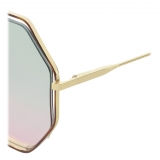 Chloé - Poppy Octagonal Metal Sunglasses - Gold Havana Green Pink - Chloé Eyewear