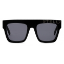 Stella McCartney - Glossy Black Cat-Eye Sunglasses with Logo - Black Gold - Sunglasses - Stella McCartney Eyewear