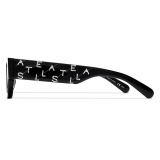 Stella McCartney - Black Square Sunglasses with Monogram - Nero - Sunglasses - Stella McCartney Eyewear