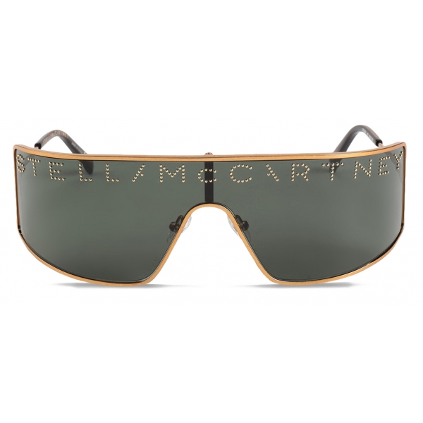 Stella McCartney - Green Gold Mask Sunglasses - Gold - Sunglasses - Stella McCartney Eyewear