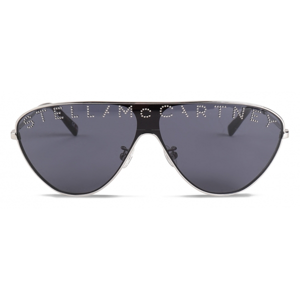 Stella McCartney - Dark Blue Mask Sunglasses - Pale Grey - Sunglasses - Stella McCartney Eyewear