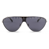 Stella McCartney - Dark Blue Mask Sunglasses - Pale Grey - Sunglasses - Stella McCartney Eyewear
