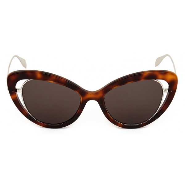 Alexander McQueen - Occhiale da Sole Open Wire - Havana - Alexander McQueen Eyewear