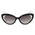 Alexander McQueen - Occhiale da Sole Open Wire Cat-Eye - Nero - Alexander McQueen Eyewear