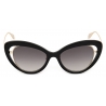 Alexander McQueen - Occhiale da Sole Open Wire Cat-Eye - Nero - Alexander McQueen Eyewear