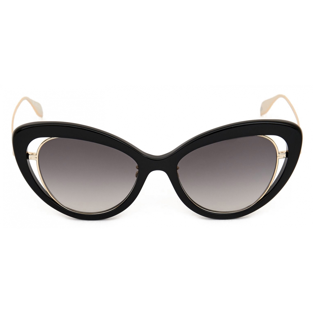 Alexander McQueen - Open Wire Cat-Eye Sunglasses - Black - Alexander ...