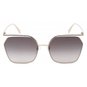 Alexander McQueen - The Cut Square Sunglasses - Light Gold Grey - Alexander McQueen Eyewear