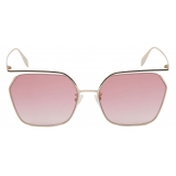 Alexander McQueen - The Cut Square Sunglasses - Light Gold Red - Alexander McQueen Eyewear