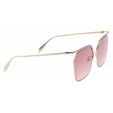 Alexander McQueen - The Cut Square Sunglasses - Light Gold Red - Alexander McQueen Eyewear