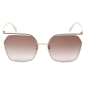 Alexander McQueen - The Cut Square Sunglasses - Light Gold Brown - Alexander McQueen Eyewear