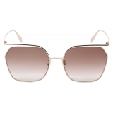 Alexander McQueen - The Cut Square Sunglasses - Light Gold Brown - Alexander McQueen Eyewear