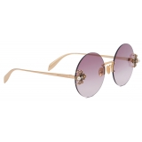 Alexander McQueen - Spider Jeweled Round Sunglasses - Gold Violet - Alexander McQueen Eyewear