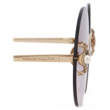 Alexander McQueen - Occhiale da Sole Spider Jeweled Rotondi - Oro Viola - Alexander McQueen Eyewear