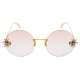 Alexander McQueen - Spider Jeweled Round Sunglasses - Gold Pink - Alexander McQueen Eyewear