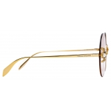 Alexander McQueen - Spider Jeweled Round Sunglasses - Gold Pink - Alexander McQueen Eyewear