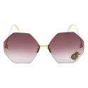 Alexander McQueen - Beetle Jeweled Sunglasses - Gold Brown - Alexander McQueen Eyewear