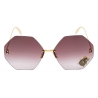 Alexander McQueen - Occhiale da Sole Beetle Jeweled - Oro Marrone - Alexander McQueen Eyewear