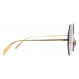 Alexander McQueen - Occhiale da Sole Beetle Jeweled - Oro Marrone - Alexander McQueen Eyewear