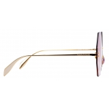 Alexander McQueen - Occhiale da Sole Beetle Jeweled Esagonale - Oro Rosso - Alexander McQueen Eyewear