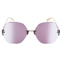 Alexander McQueen - Hexagonal Jewel Sunglasses - Gold Violet - Alexander McQueen Eyewear
