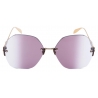 Alexander McQueen - Hexagonal Jewel Sunglasses - Gold Violet - Alexander McQueen Eyewear